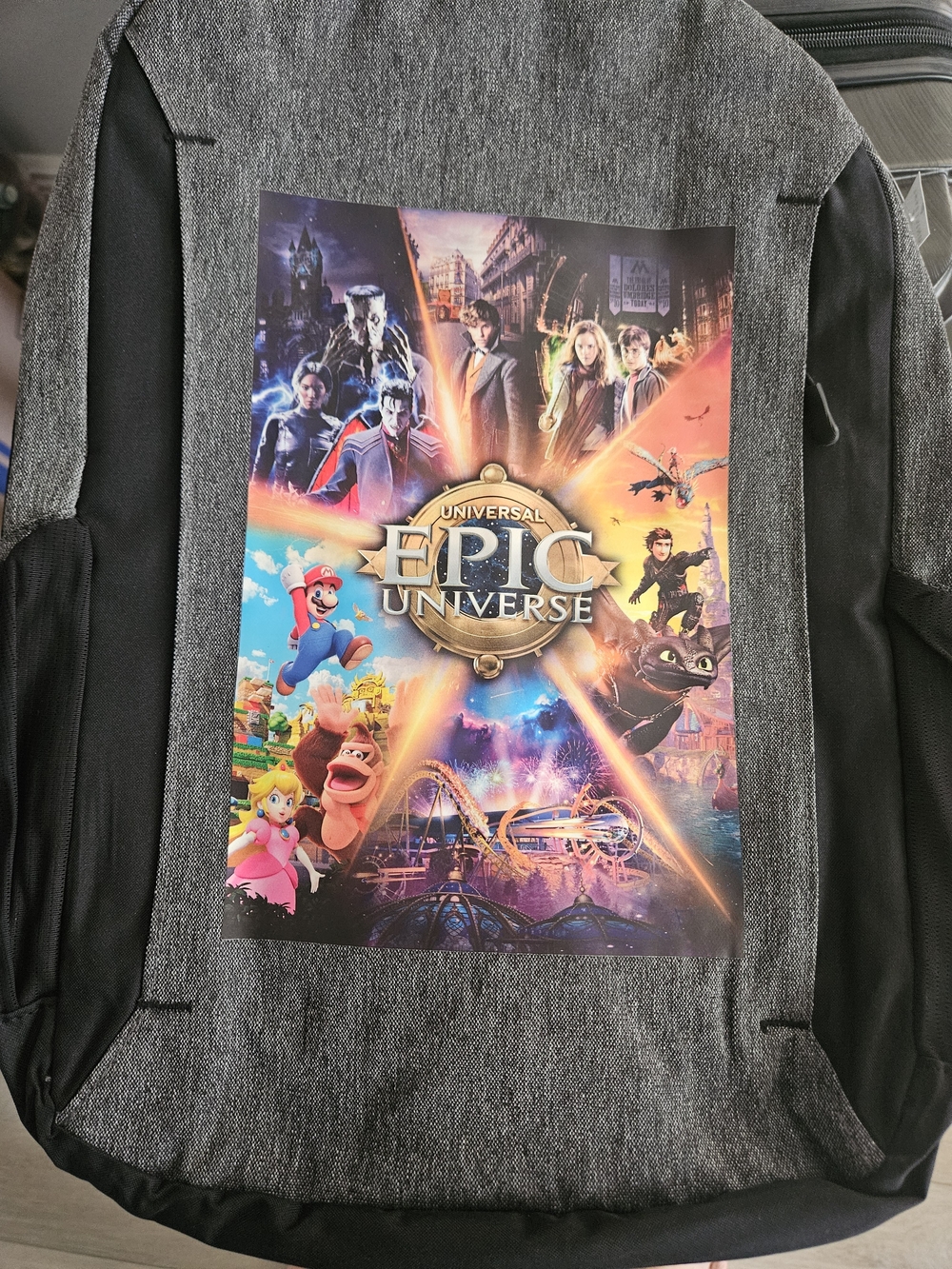 NWT Unisex Universal Epic Universe Graphic Backpack  For All- Multicolor